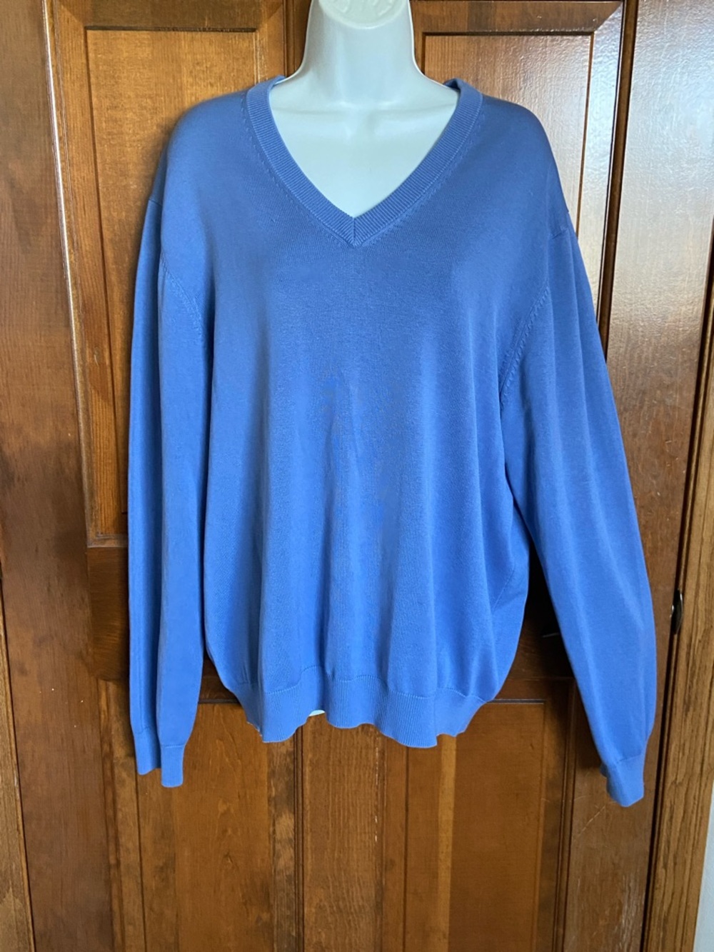 Brooks Brothers Country Club Navy Silk Cotton V Neck Sweater Preppy Gatsby XL